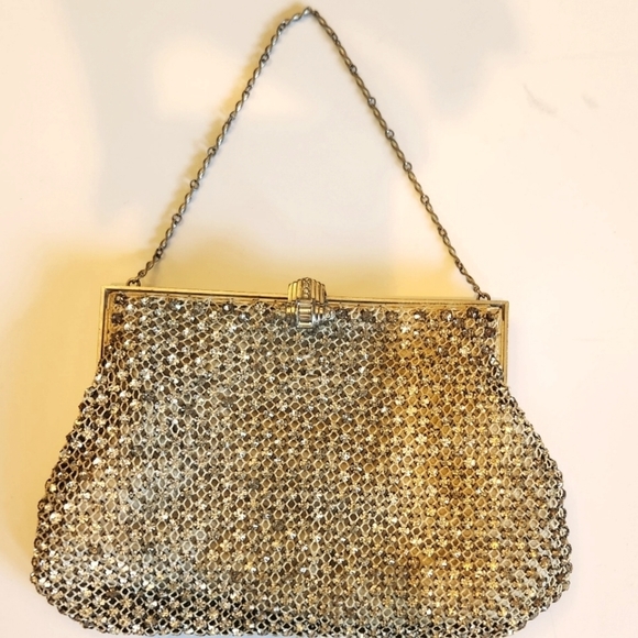 Handbags - Vintage rhinestone and net evening bag with crystal detail perfect for cosplay